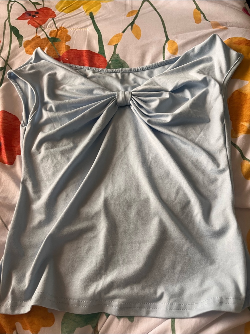Light Blue Knot-Front Women’s Top